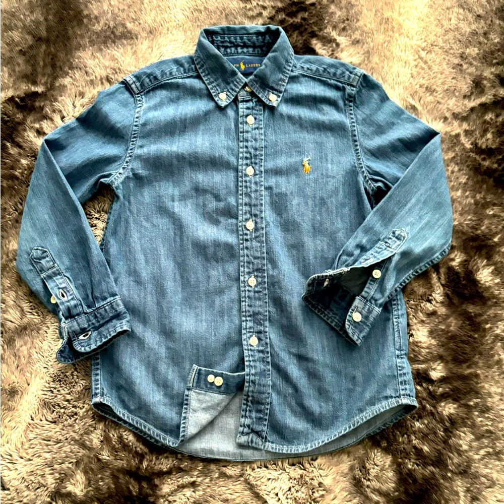 Preloved Kids Ralph Lauren denim button down shirt.
